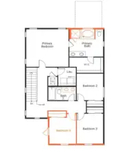 photo of upper-level layout