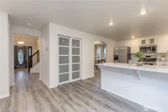 Large pantry provides excellent kitchen storage