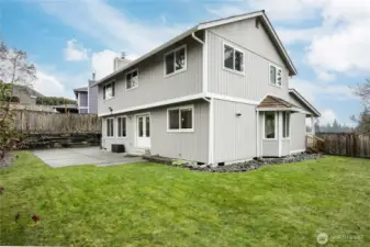 Fully-fenced backyard