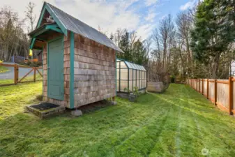 Greenhouse and garden shed