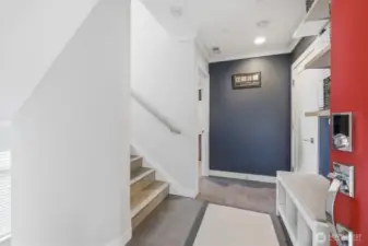 Foyer - right door leads to the garage while the other leads to a bedroom