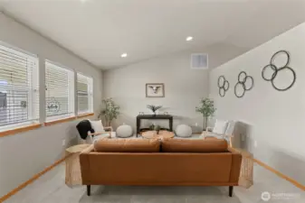 Lots of windows, vaulted ceilings