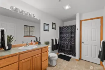 3/4 bath... spacious primary bathroom