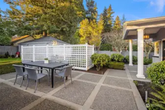 Peaceful patio - dining al fresco is on its way!