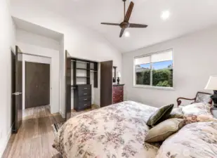 The guest bedroom also has California Closets