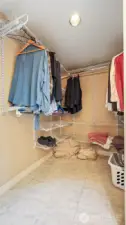 Walk in closet in primary suite