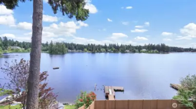 Great lake views from the main level of the home.