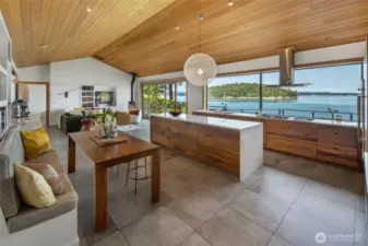 Modern living and quiet serenity await in this completely remodeled Northwest Contemporary home on San Juan Island. An open floor plan with vaulted clear fir ceilings, recessed lighting and abundance of natural light, taking advantage of the majestic seaside views.