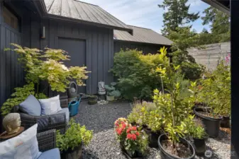 The inner courtyard off the primary bathroom, a quiet and private space.