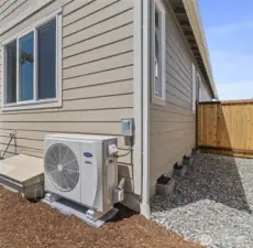 Heat pump providing both heat and cooling for year-round comfort.