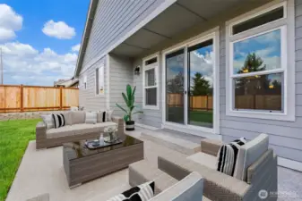 Virtually staged photo to highlight patio area