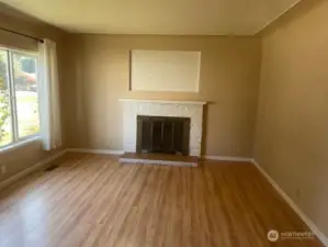 Wood burning fireplace.