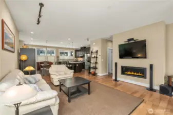 Custom linear fireplace.