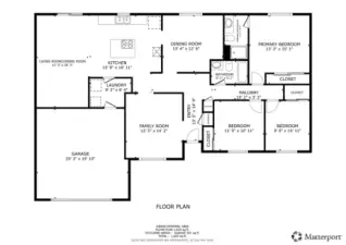 Floor plan - good sized rooms and garage