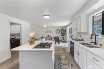 Luxury gas stove & quartz cabintes