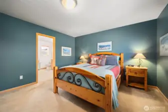 The primary suite is upstairs and is generously sized.