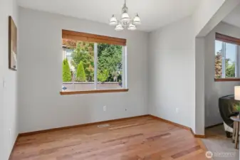 Another view of the dining area of the kitchen and great room.