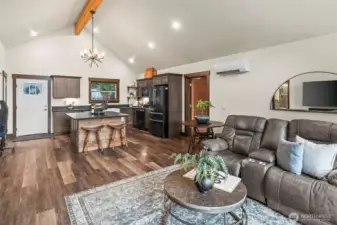 Open concept living + dining