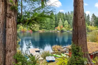 125 feet of private shoreline is effortlessly enjoyed from the dock or on the water.