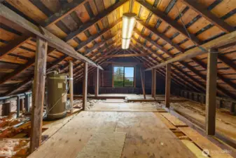 Attic space- connected to the house with stairs ready for easy expansion