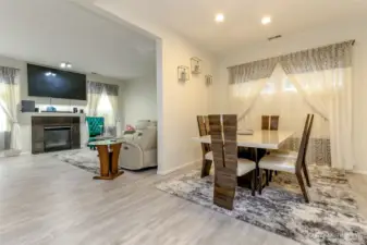 View of dining and living space