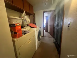 laundry in the hallway