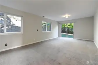 Great Rec Room with Sliding Glass Door