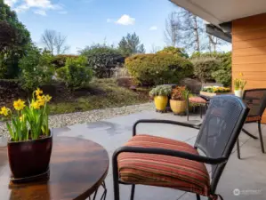 Western light brightens your private covered patio offering a great outdoor space.