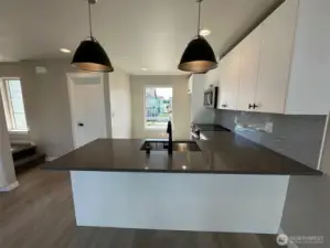 Kitchen with bar seating