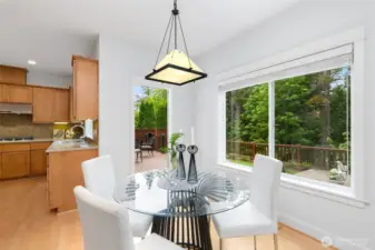 Breakfast nook boasts effortless indoor-outdoor flow and gorgeous tranqulity.