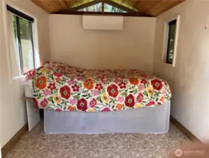 Inside Shed w/ bed