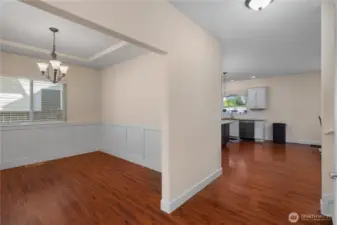 Easy care laminate flooring.