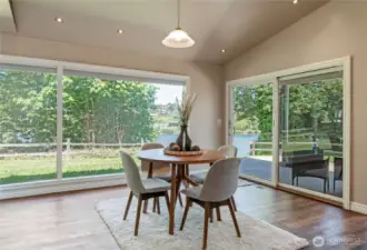 Dining room with slider to covered patio
