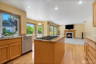 Kitchen looking into great room.