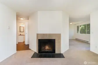 Wood fireplace