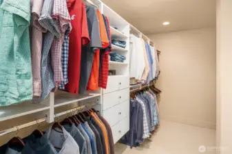 Fully built out closet on both sides.