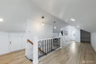 Guest room upstairs with half bath