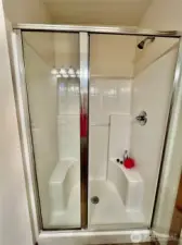 Primary bathroom with walk in shower