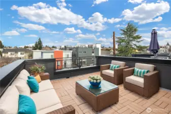 Amazing rooftop deck! Virtually staged.