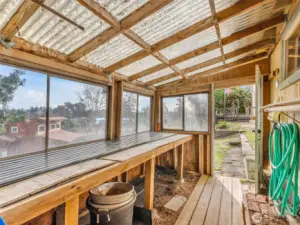Inside the green house.