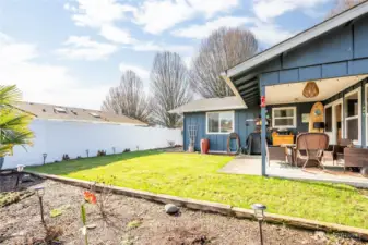 Beautifully landscaped backyard