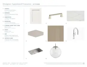 Designer Appointed Features selected for Orchard Lane 9. All materials subject to change based on availability and production variables.