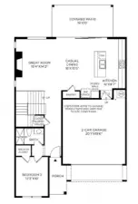 Floor plan drawing used for illustrative purposes only. All designs, dimensions, options, layouts, and features will vary.