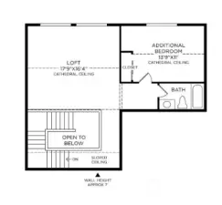 Floor plan drawing used for illustrative purposes only. All designs, dimensions, options, layouts, and features will vary.