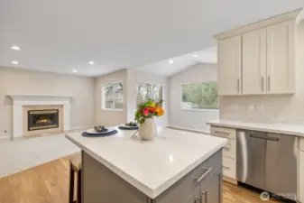 Kitchen looking into family room