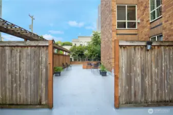 Community patio, recently renovated with bbq