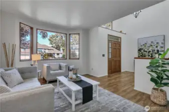 Bright entry with high ceiling