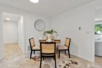 Cozy dining space conveniently located off the kitchen.