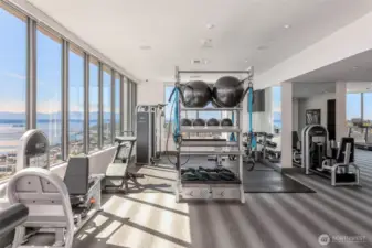 Top floor fitness center occupies the entires floor!