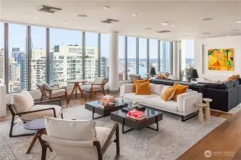 Club Spire is our 3rd lounge on the 40th Floor.  There are so many spaces to stretch out inside of Spire! The amenities are top notch!